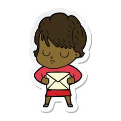 sticker of a cartoon woman