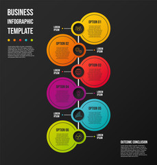 Chart with colorful business icons - infographic template. Vector