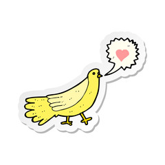 sticker of a cartoon love bird