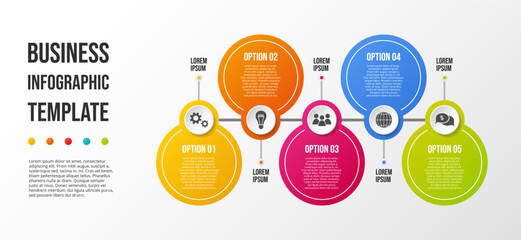 Company infographic template with business icons. Vector