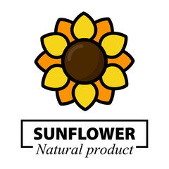 cartoon sunflower vector logotype