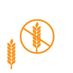 Wheat gluten free grain icon. 100% Gluten Free sticker for food