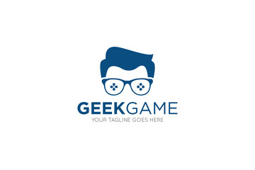 geek logo and icon vector illustration design template