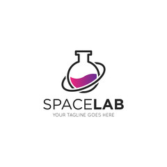 laboratory tube logo and icon vector illustration design template