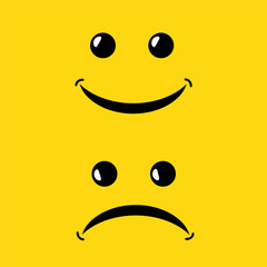 Set of emoticons or emoji icons. Concept for World Smile Day