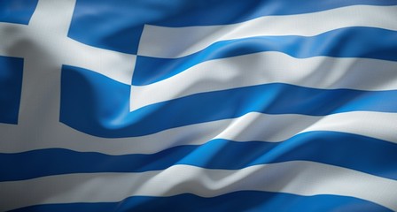 Official flag of the Hellenic Republic. Greece. - obrazy, fototapety, plakaty