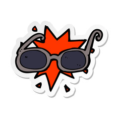 sticker of a cartoon sunglasses