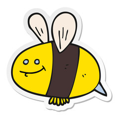 sticker of a cartoon bee