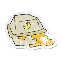 retro distressed sticker of a cartoon greasy takeout