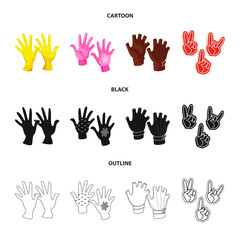 Isolated object of silhouette and safety logo. Set of silhouette and comfort vector icon for stock.