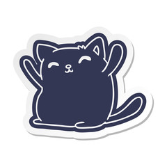 cartoon sticker of cute kawaii cat