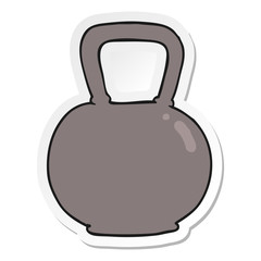 Obraz premium sticker of a cartoon kettle bell weight