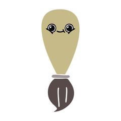 flat color retro cartoon paint brush