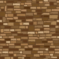 Old rock stone wall, seamless texture, vector illustration