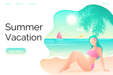 Obraz na płótnie Canvas Summer vacation template