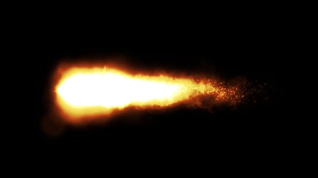 Shockwave Power Fire Meteor Loop/ Animation of a powerful fire comet with speed explosion wave effect, fluid distortion and turbulence effects seamless looping
