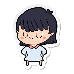 sticker of a cartoon woman