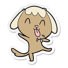 sticker of a cute cartoon dog