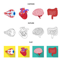 Vector design of biology and scientific symbol. Set of biology and laboratory stock symbol for web.