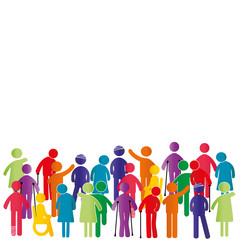 Mentally and physically disabled. Colorful pictograms