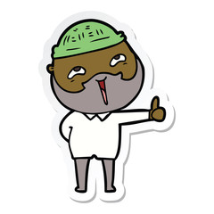 sticker of a cartoon happy bearded man