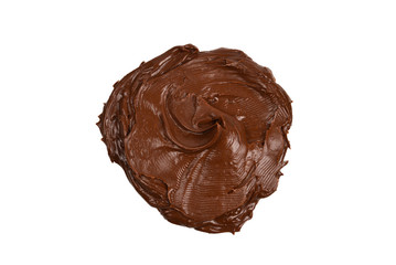 Chocolate cream isolated on white background.