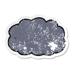 distressed sticker of a cartoon cloud
