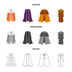 Isolated object of material and clothing icon. Collection of material and garment stock symbol for web.