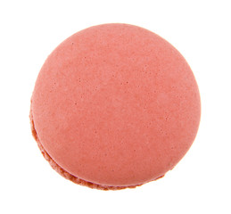 pink macaroon isolated on white background