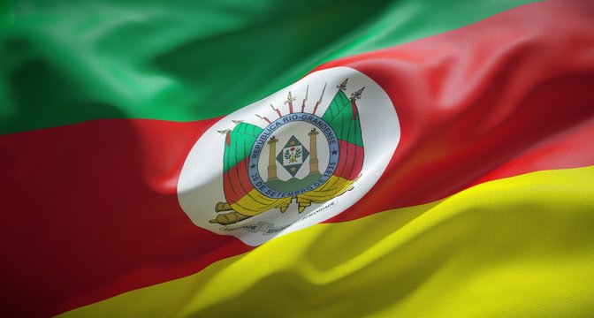 Bandeira oficial do Rio Grande do Sul, Brasil.