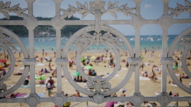 Barandilla del Paseo de la Concha en San sebastian, Pais Vasco, Espa&ntilde;a