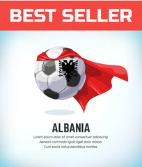 Albania football or soccer ball. Football national team. Vector illustration