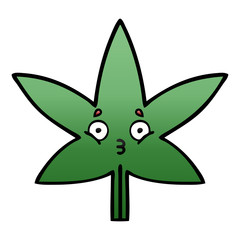 gradient shaded cartoon marijuana leaf