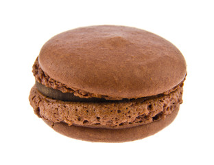 brown macaroons isolated on white background