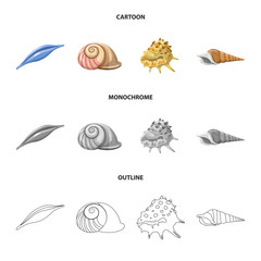 Isolated object of animal and decoration symbol. Set of animal and ocean stock symbol for web.