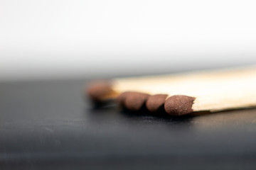 Macro matchstick close up. Blur image