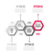Company milestone with business icons - company timeline. Vector