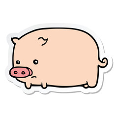 sticker of a cute cartoon pig