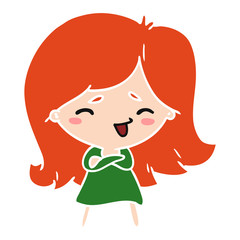 cartoon of a cute kawaii girl