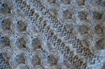 Handmade woolen fabric close-up