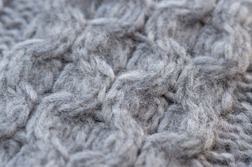 Handmade woolen fabric close-up