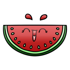 quirky gradient shaded cartoon watermelon
