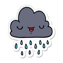 sticker of a cartoon storm cloud