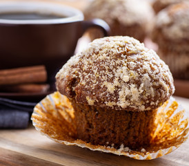 Pumpkin Muffin and Cup of Coffee
