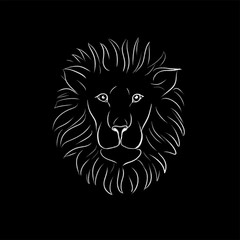 lion line vector illustration