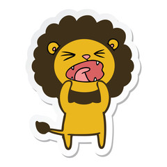 sticker of a cartoon lion