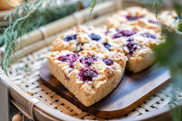 Homemade delicious berry cream scone