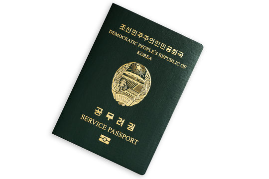North Korea's green service passport isolated on white background
