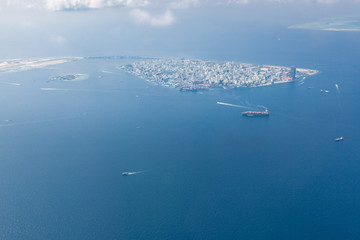 Fototapeta na wymiar Main Capital of Maldives, Male. Picture taken from air.