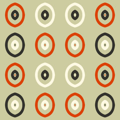 Seamless pattern with oblong geometric shapes. Retro abstract illustration.